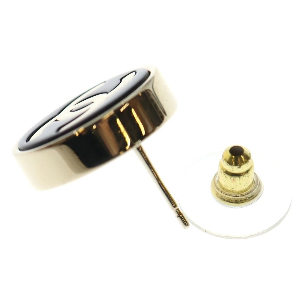  CHANEL シャネル ココマーク ラウンド ピアス ブラック ゴールド その他 ヘアアクセサリー