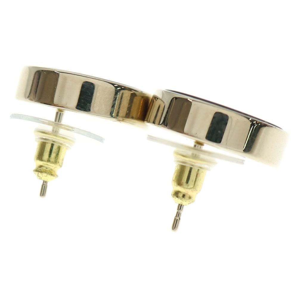 CHANEL シャネル ココマーク ラウンド ピアス ブラック ゴールド