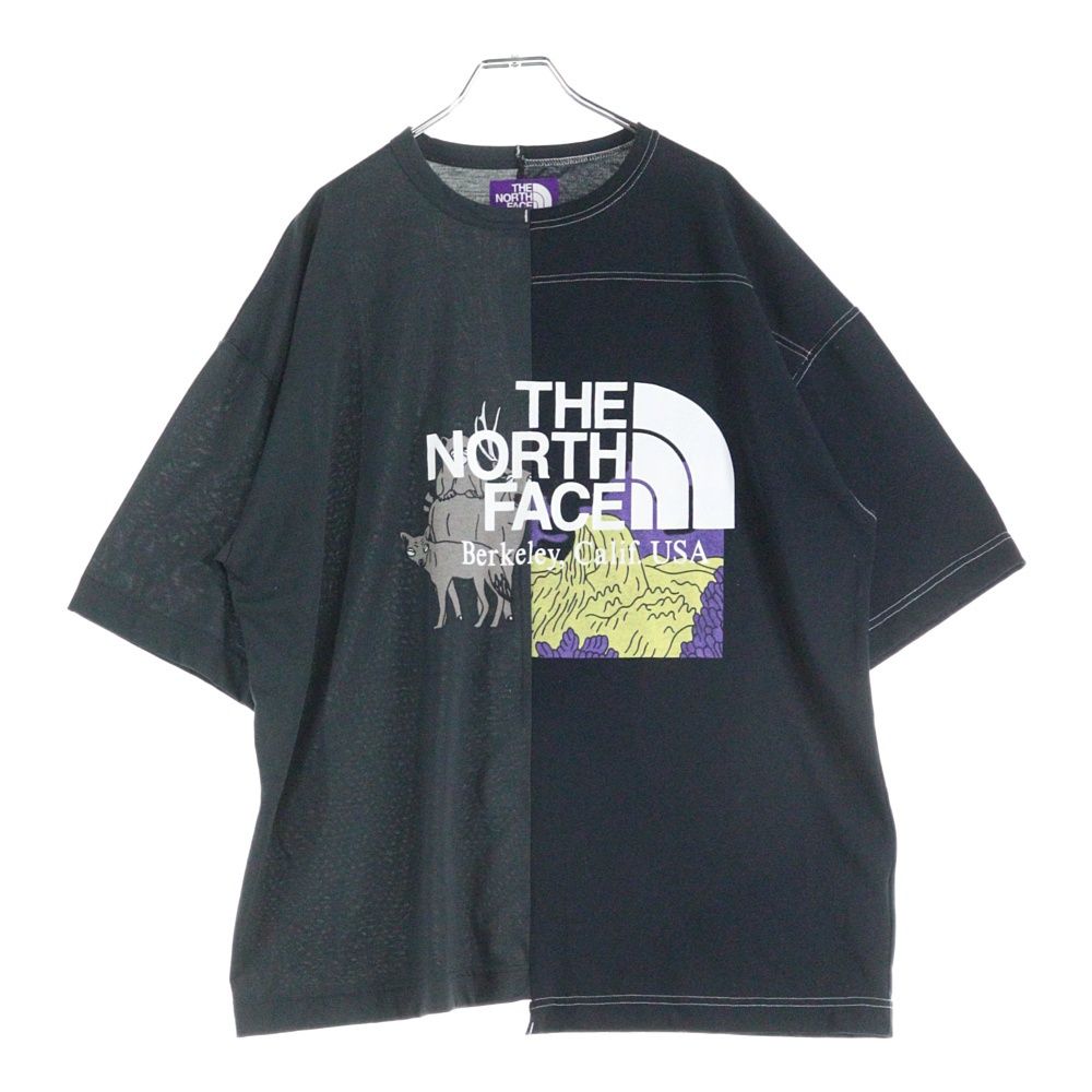 THE NORTH FACE ザノースフェイス CRAZY H S LOGO TEE クレイジーロゴデザイン クルーネック カットソー 半袖Tシャツ ブラック グリーン NT 3009 N