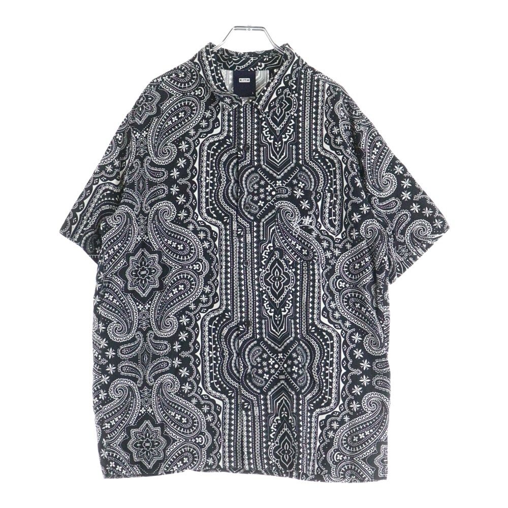 KITH キス Summer Camp Collar Bandana Shirt サマーキャンプ バンダナ 半袖シャツ ブラック KH 3754