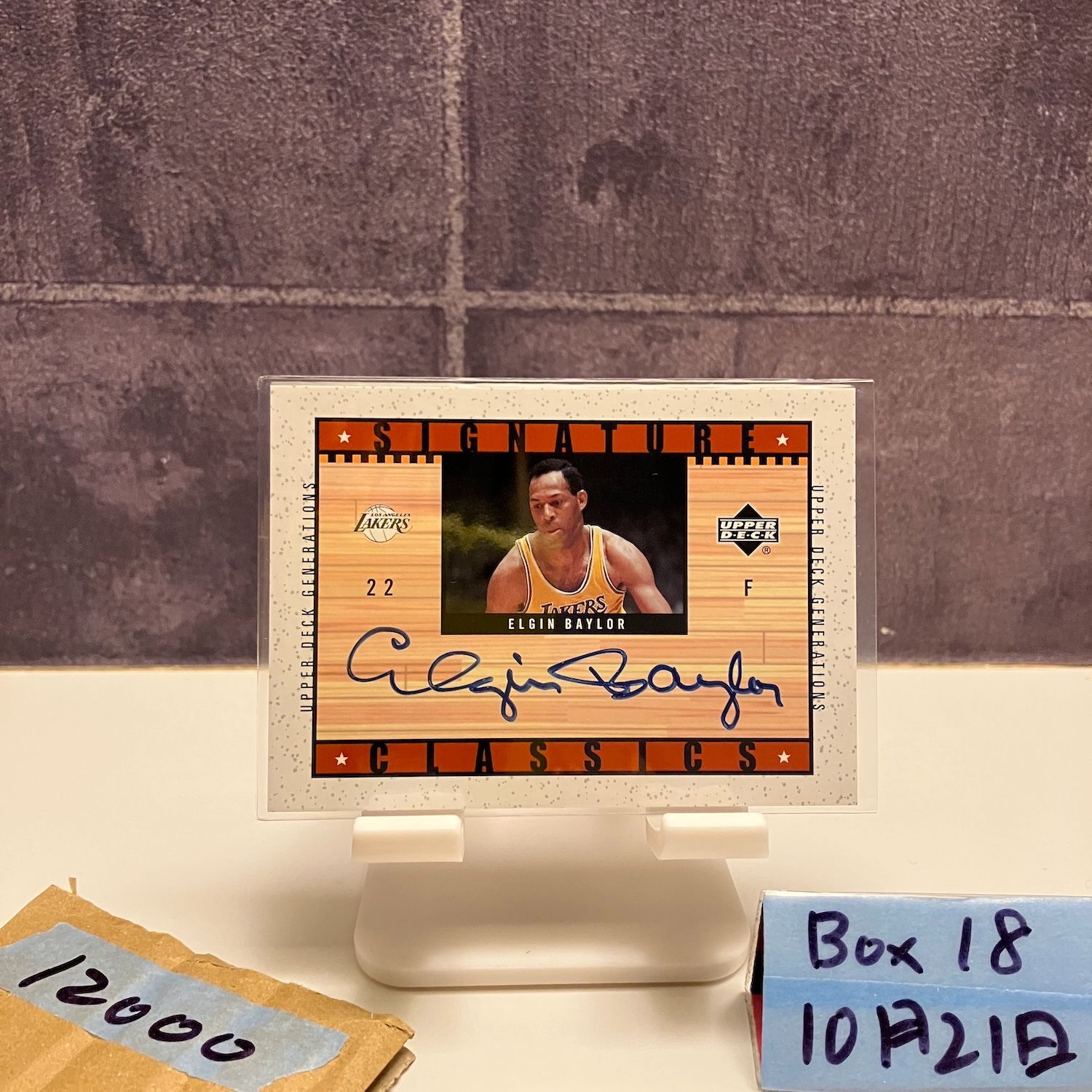 2002 Upper Deck Elgin Baylor 直筆サインカード Los Angeles Lakers