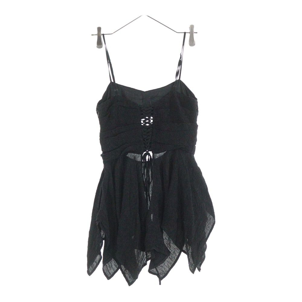 NO BRAND ノーブランド FETICO フェティコ CUTOUT CAMI TOP ボタニカル ジャガード カットアウト キャミ トップ レディース ブラック FTC 242-0106