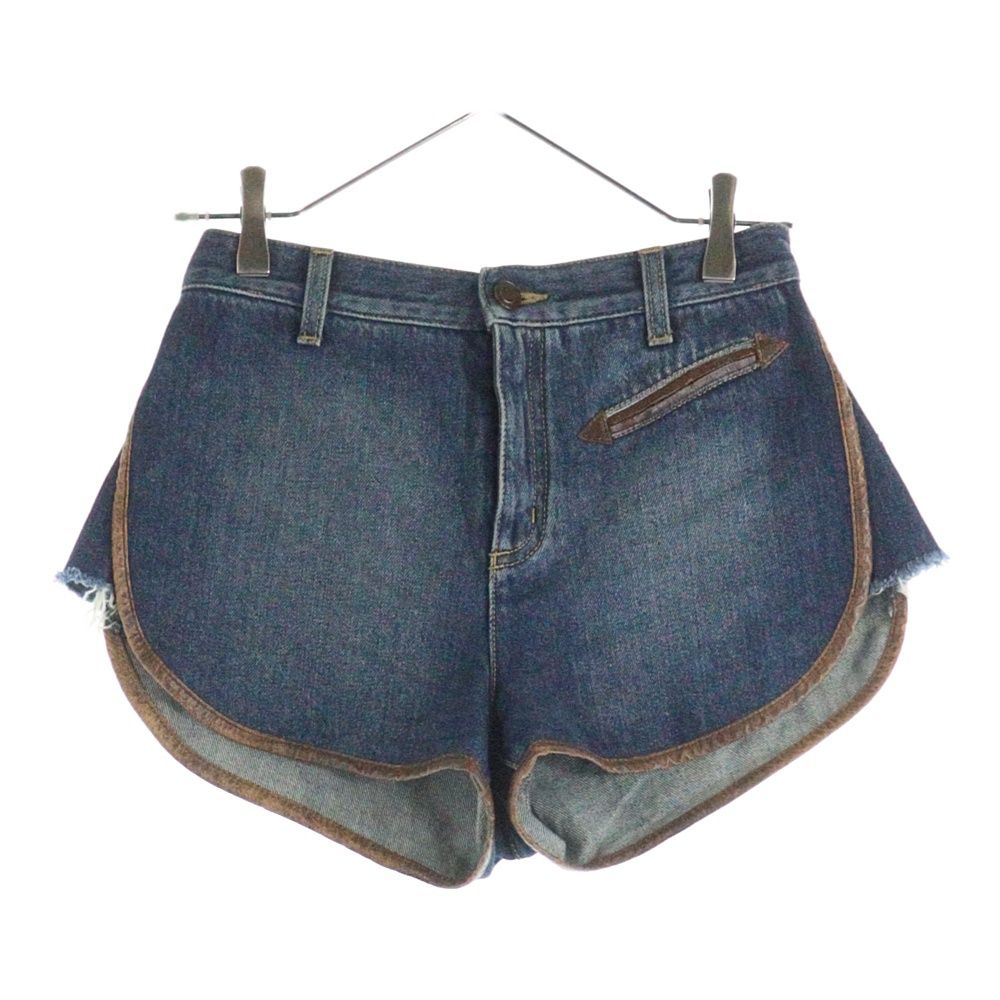 SAINT LAURENT PARIS サンローランパリ PIPING DENIM SHORTS コントラスト パイピング デニム ショーツ レディース インディゴ 561424 YC 868