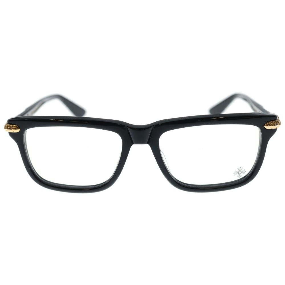 CHROME HEARTS クロムハーツ LITTLE DINGER フ ニーテンプル ウェリントン アイウェア メガネ ブラック ゴールド 54 18-152