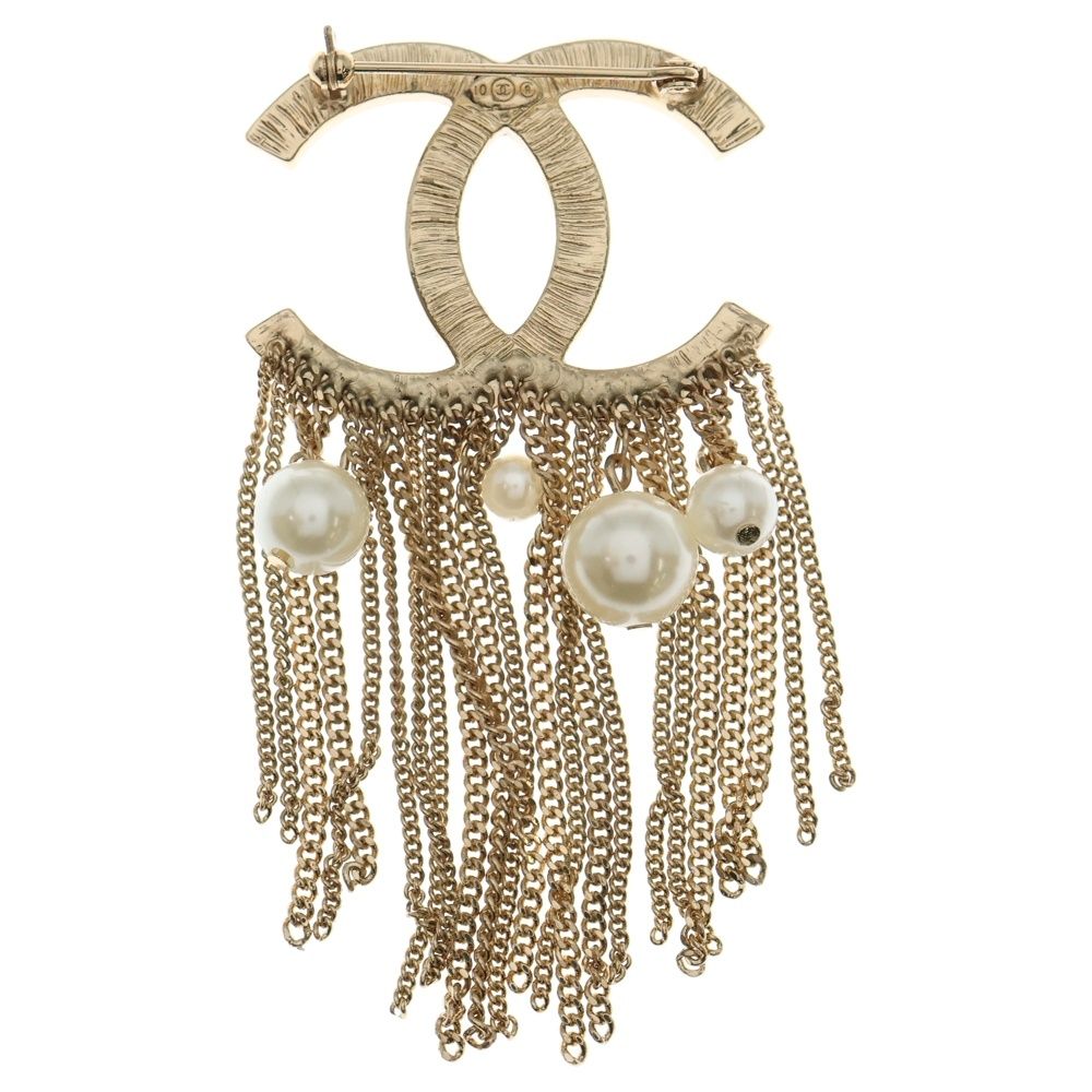 CHANEL シャネル ココマーク パール ブローチ ゴールド ホワイト