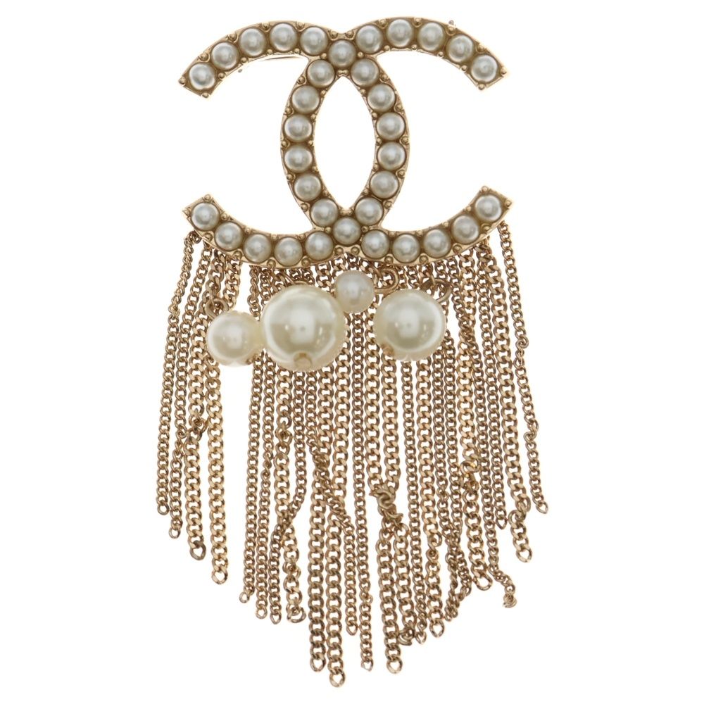 CHANEL シャネル ココマーク パール ブローチ ゴールド ホワイト