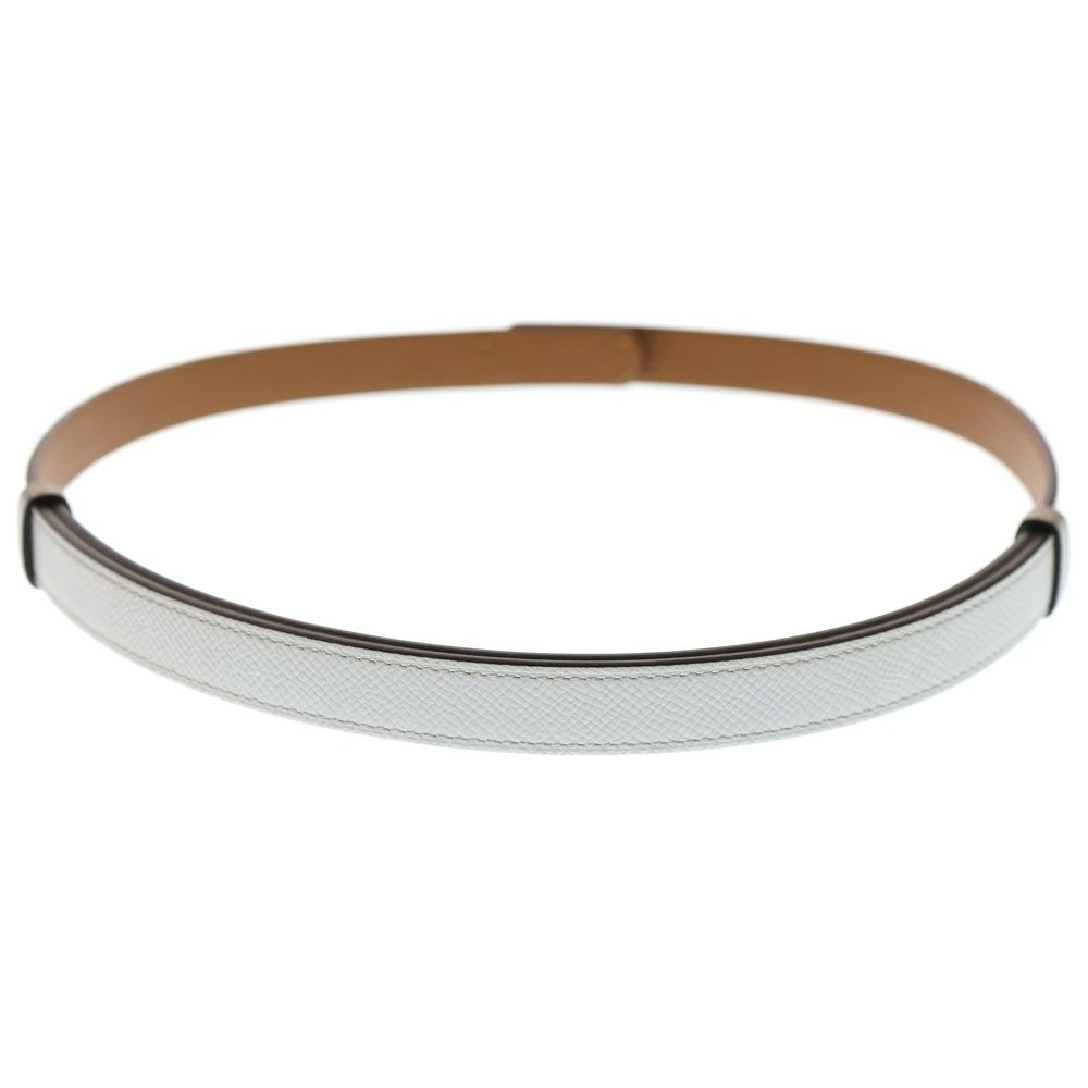 HERMES エルメス ケリーベルト 18 mm K刻印 ゴールド金具 トゴ ホワイト ゴールド
