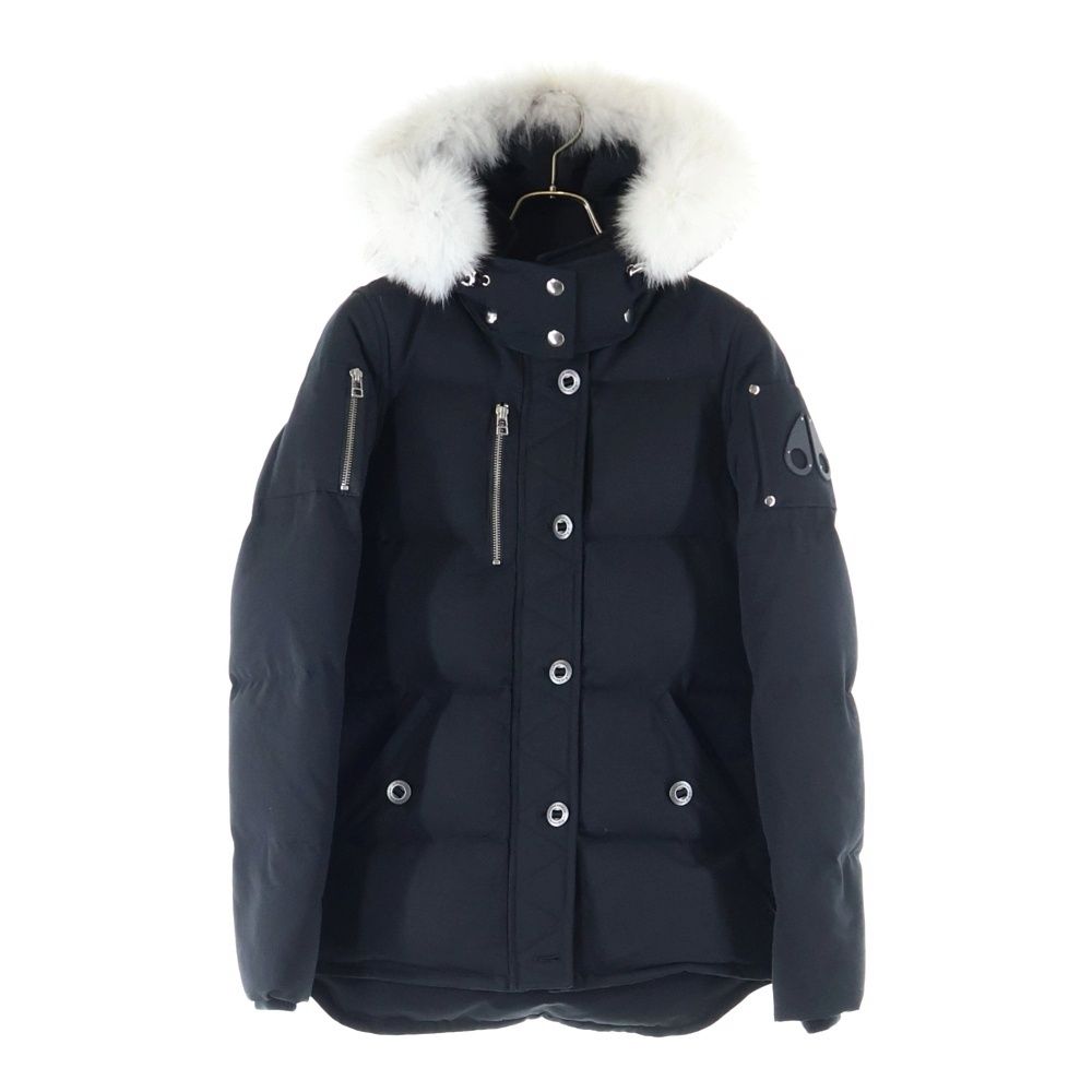 MOOSE ムースナックルズ ファーフード付きダウンジャケット ブラック QC 025043