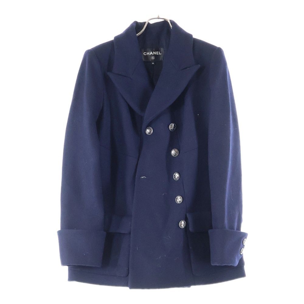 CHANEL シャネル 18 A メルトンウールPコート P 59353 V 38603 ネイビー レディース