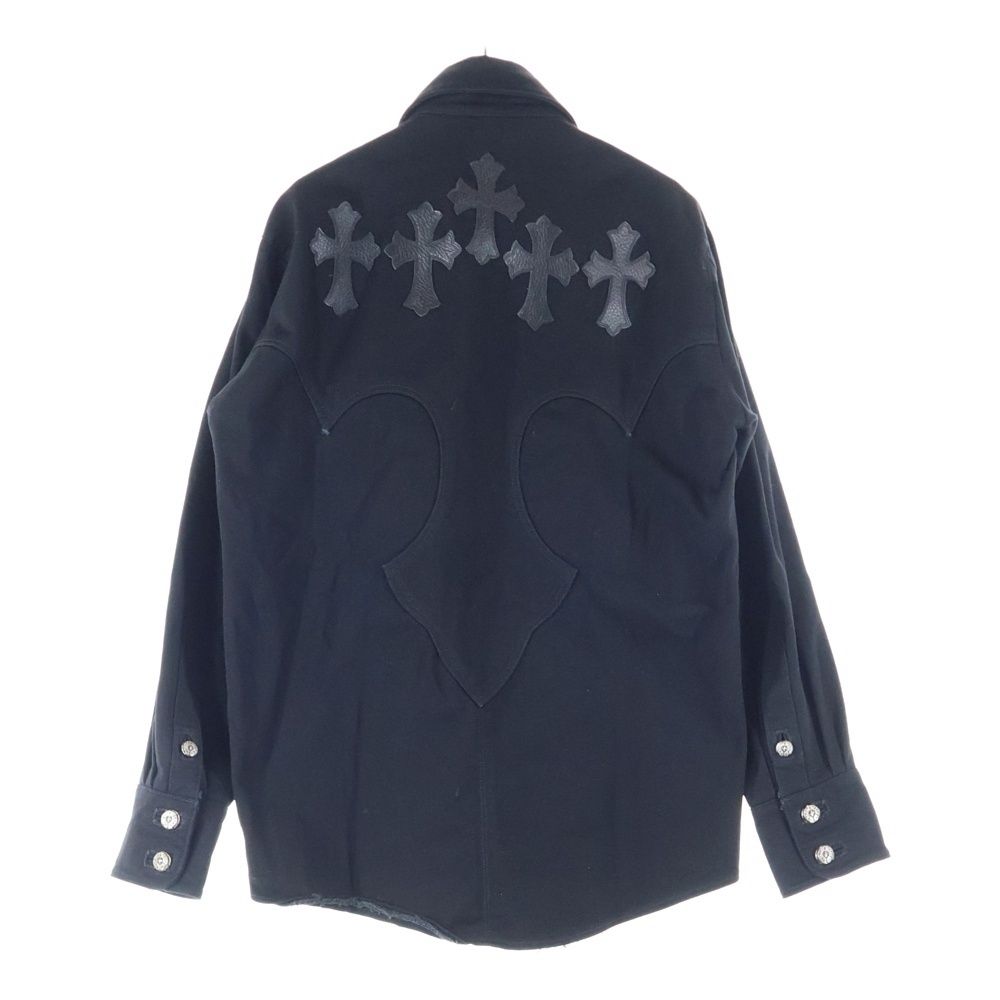 CHROME HEARTS (クロムハーツ) バックフレアニークロスパッチ ウエスタンデニムジャケット ブラック