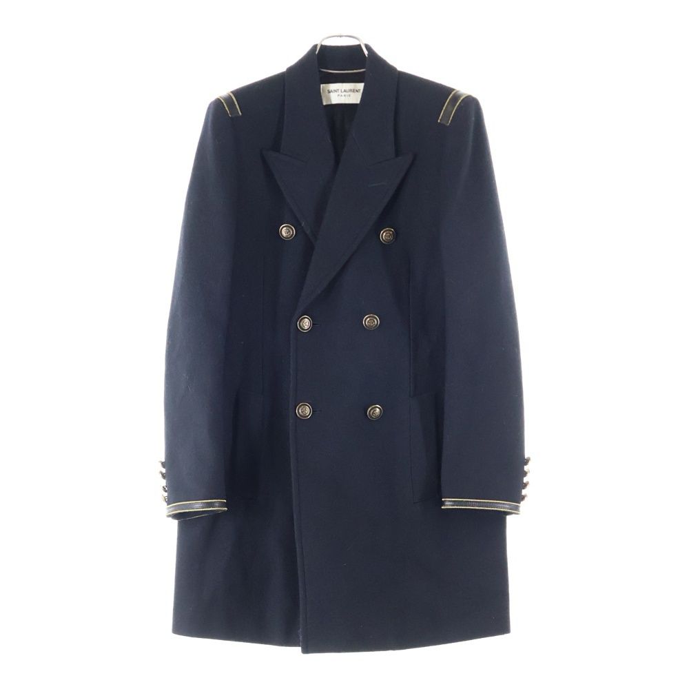 SAINT LAURENT PARIS サンローランパリ ナポレオン 6 B ウール ダブルブレストピーコート ジャケット ブラック 624994