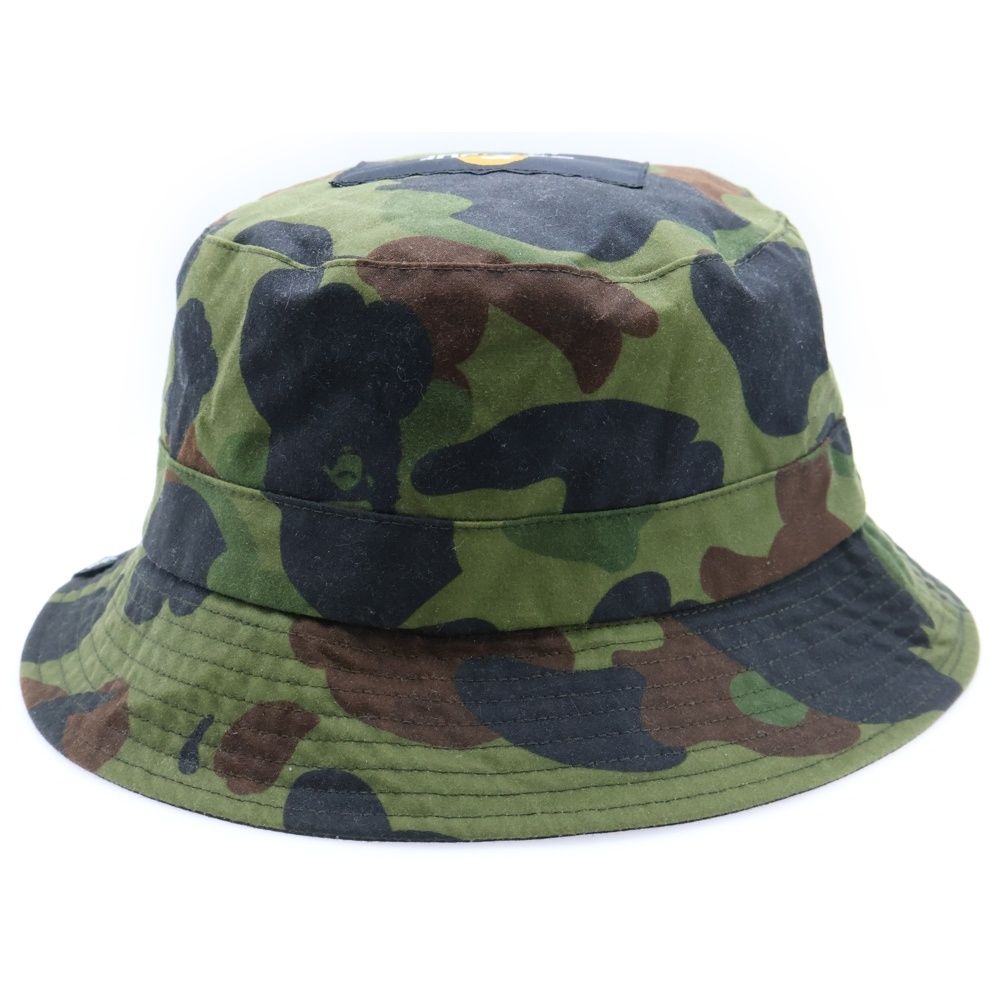 A BATHING APE アベイシングエイプ 21 AW × BARBOUR SPORTS HAT BAPE CAMO バブアー スポーツ ベイプ カモ バケットハット 帽子 カーキ
