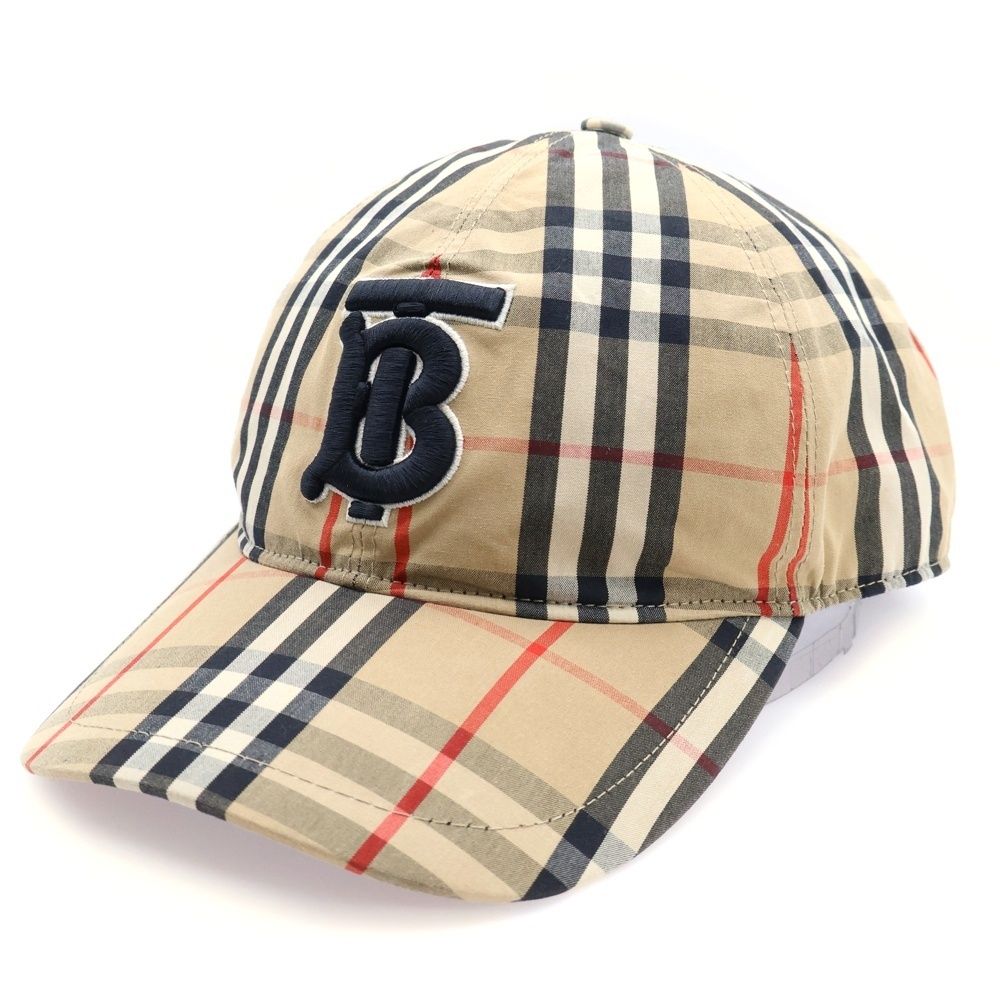 BURBERRY バーバリー TBモノグラム ヴィンテージチェック キャップ ベージュ コットン 帽子