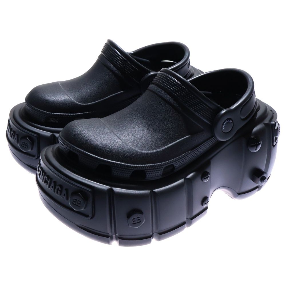 バレンシアガ 22 SS × CROCS 687398 クロックス ハードクロックス ミュール サンダル ブラック