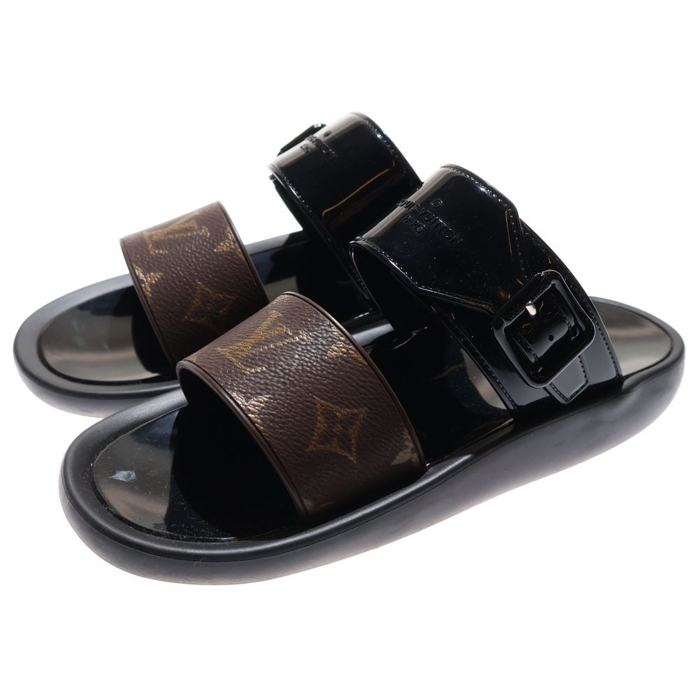 LOUIS VUITTON ルイヴィトン サンバス ラインミュール モノグラム サンダル ブラウン 1 A 66 WY