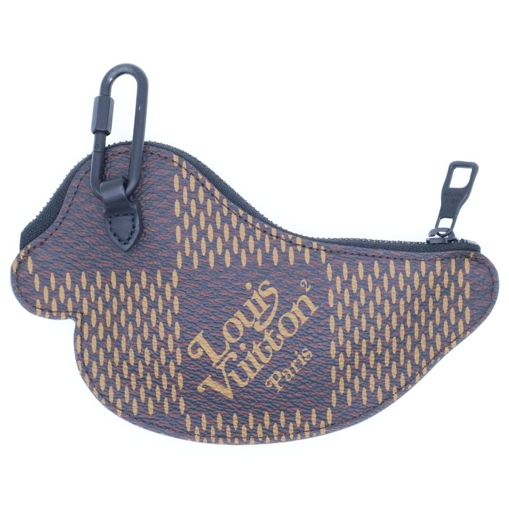 LOUIS VUITTON ルイヴィトン ヴァージルアブロー×NIGO コインケース ポーチ 小物入れ ブラック×ホワイト レザー N 60388 ブラック金具