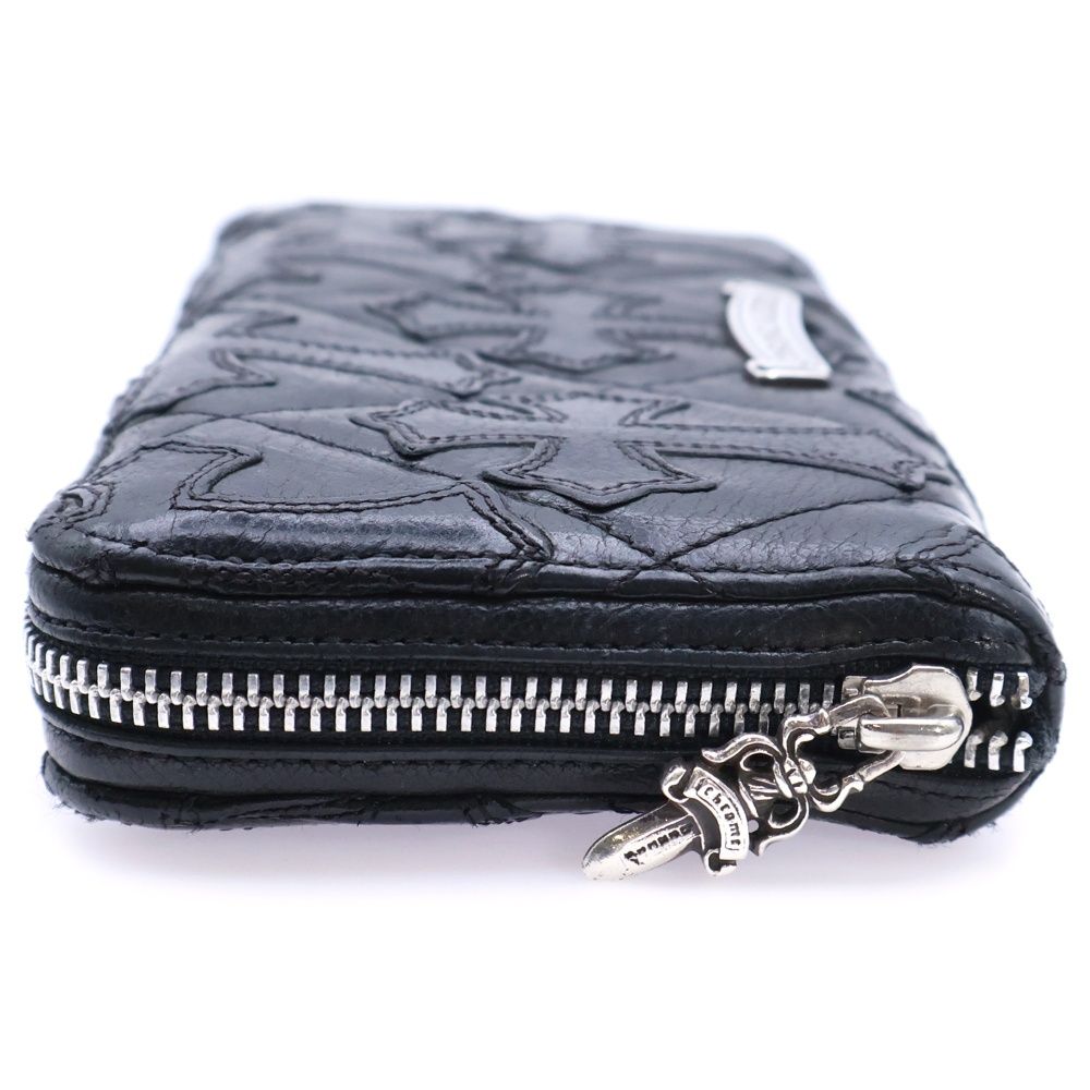 クロムハーツ REC セメタリーキルテッド クロス ブラックレザー ウォレット クロムハーツ 財布（Chrome Hearts）REC F ZIP＃2 キルティング