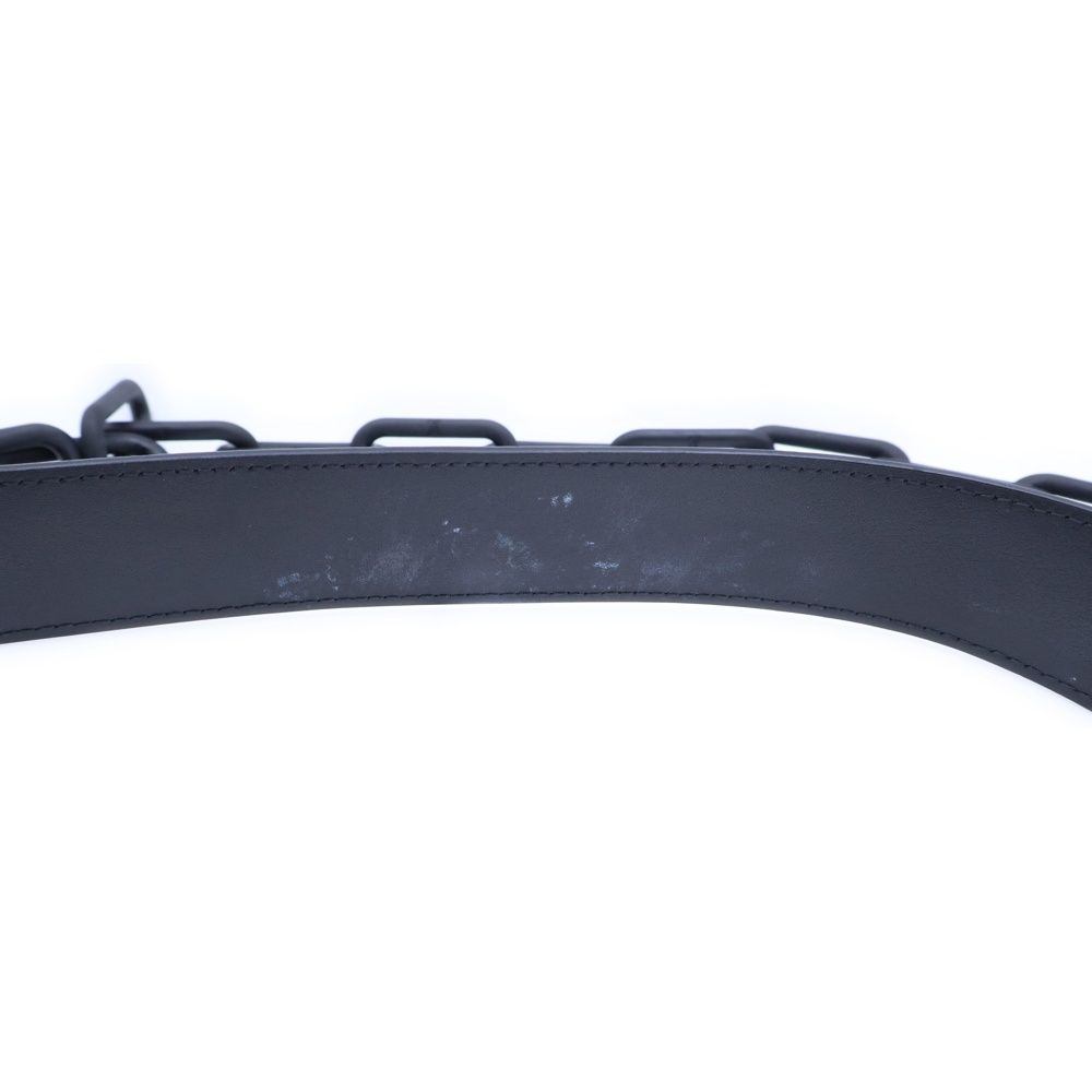  LOUIS VUITTON ルイヴィトン SUN TULLE CHAIN BELT サン チュール シグネチャー チェーン レザーベルト ブラック MP 058 ベルト 小物