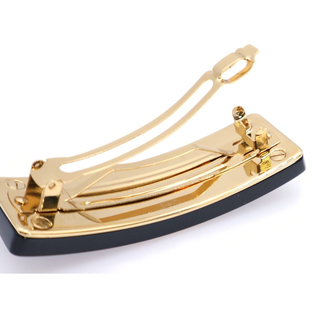 CHANEL (シャネル) ココマーク バレッタ ブラック ゴールド ヘア