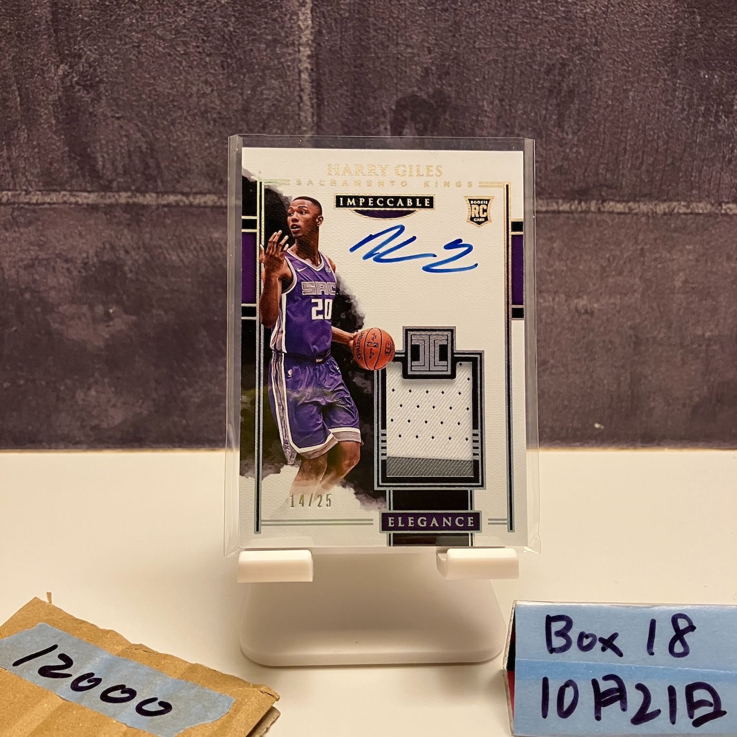 2017-18 Panini Harry Giles 14 25 直筆サインカード Sacramento Kings RC ルーキー Rookie ジャージ カード