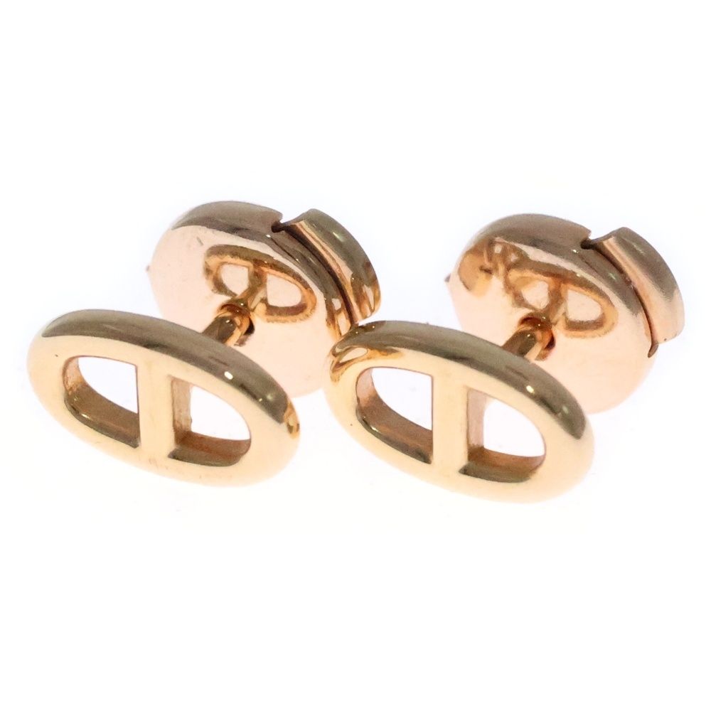 HERMES エルメス シェーヌダンクル ファランドール ピアス Au 750 K 18 PG ピンクゴールド