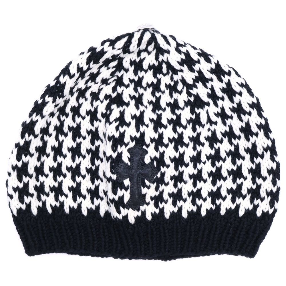 CHROME HEARTS (クロムハーツ) Houndstooth Pattern Cashmere Beanie