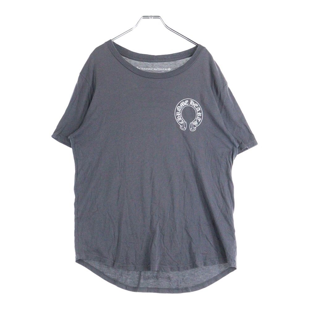CHROME HEARTS クロムハーツ HORSESHOE T-SHIRT ホースシューロゴ Tバーバックプリント クルーネック半袖Tシャツカットソー グレー