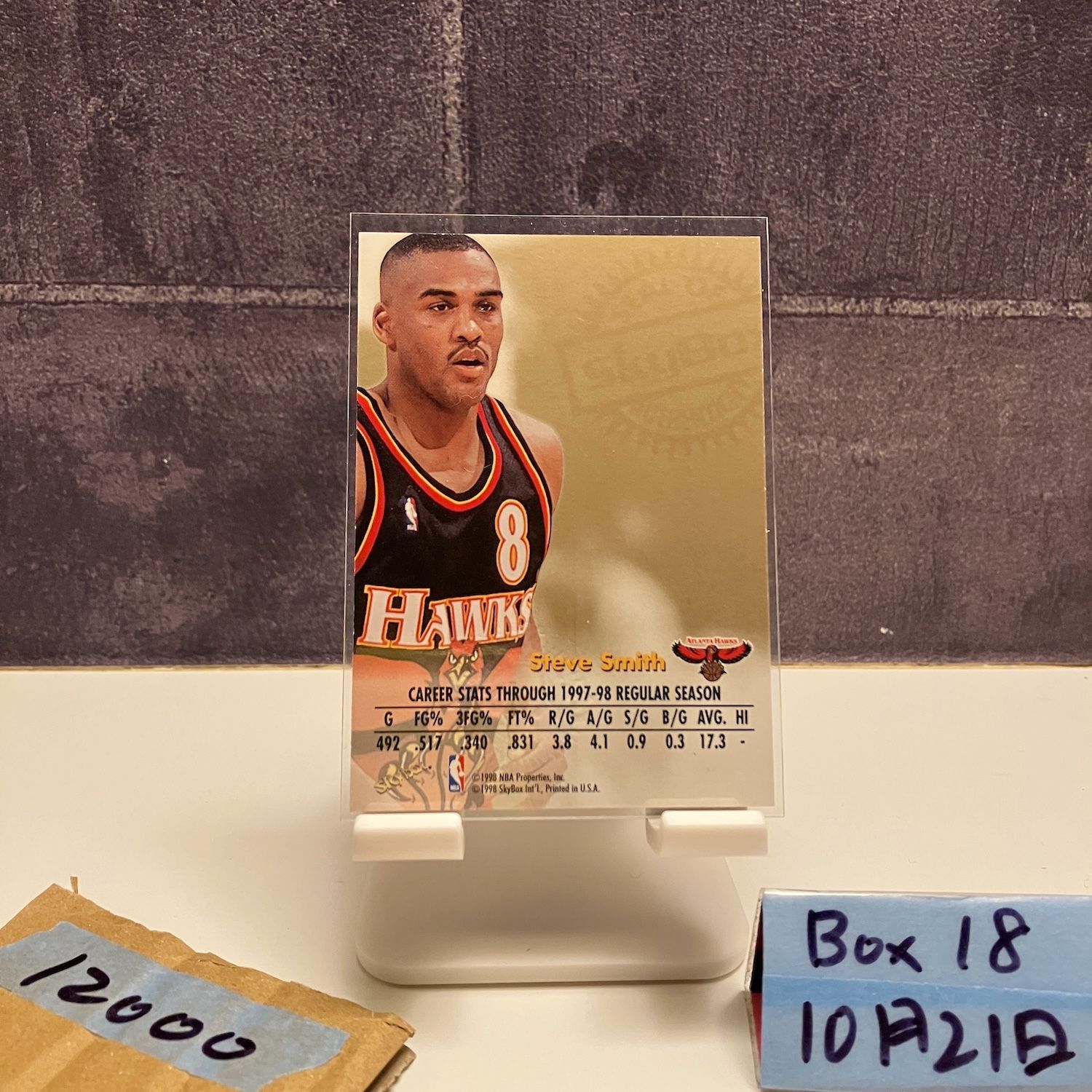 1998 SkyBox Steve Smith 直筆サインカード Atlanta Hawks Autographics カード