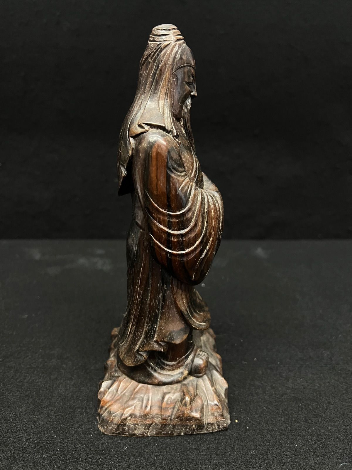中国木彫り / 木彫り】置物 老人 縁起物 神様 中国 骨董品 - メルカリ