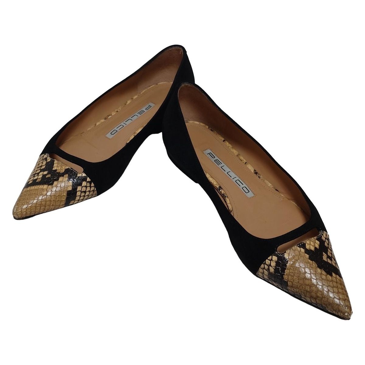 PELLICO(ペリーコ) フラットシューズ 36 レディース - 黒×ベージュ