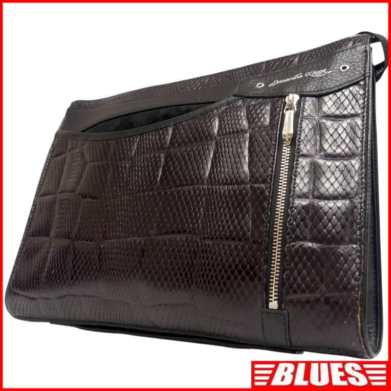 Samantha King サマンサキング セカンドバッグ メンズ 本革 クラッチバッグ レザー 黒 ブラック クロコ型押し セカンドバッグ一覧 SEULB屋着古 NR 4744