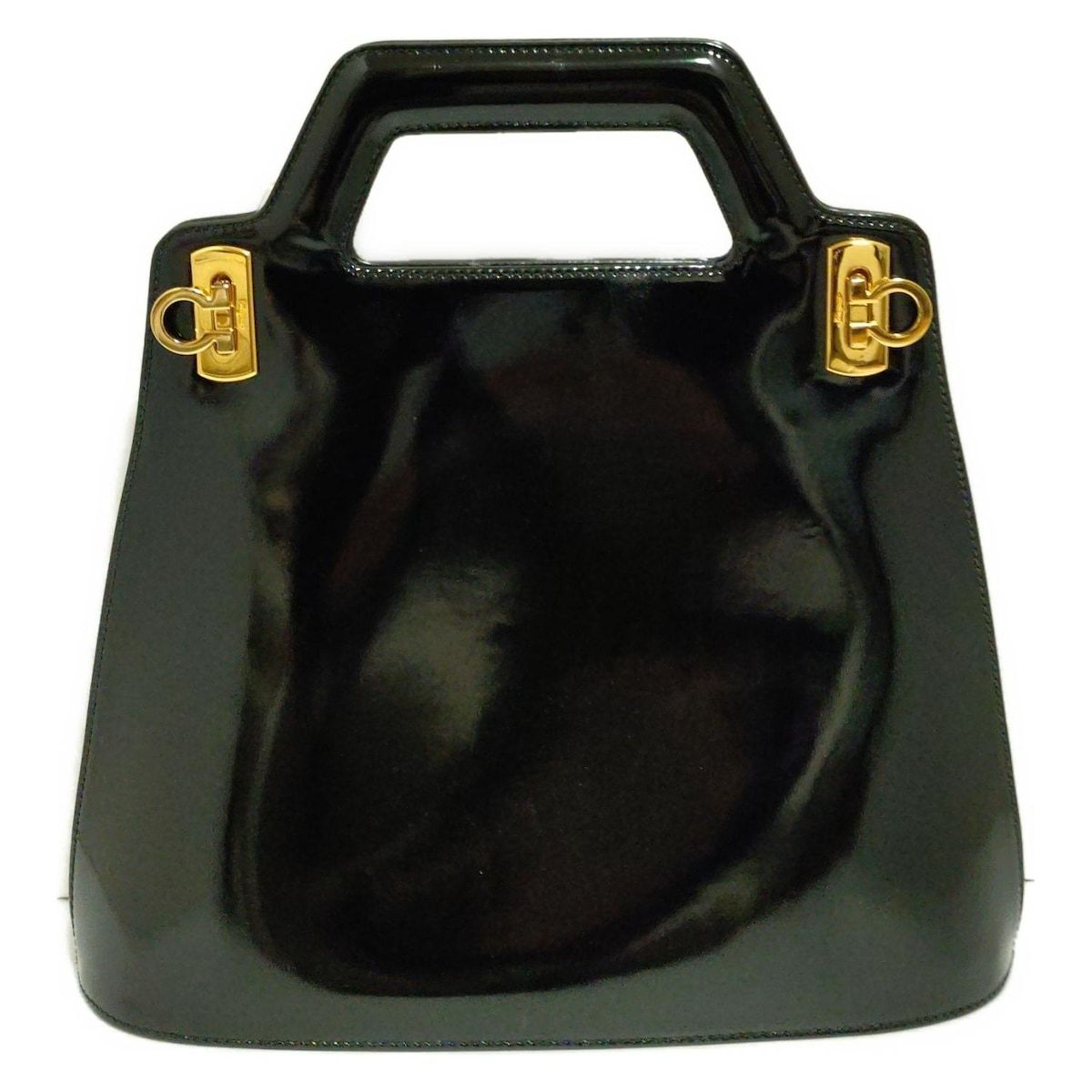 SalvatoreFerragamo サルバトーレフェラガモ ハンドバッグ ガンチーニ BV-215239 黒 レザー