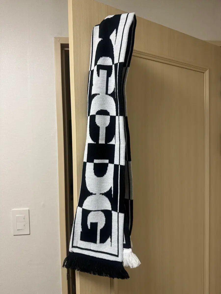 COMME des GARCONS CDG チェック柄マフラー ブラック 白