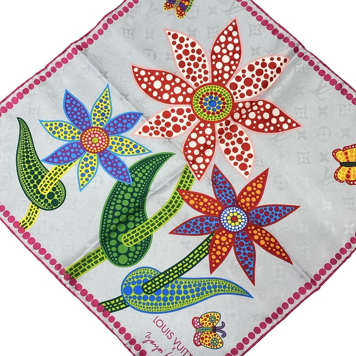 ルイヴィトン スカーフ美品 - M78315 ピンク×ブルーグレー×マルチ