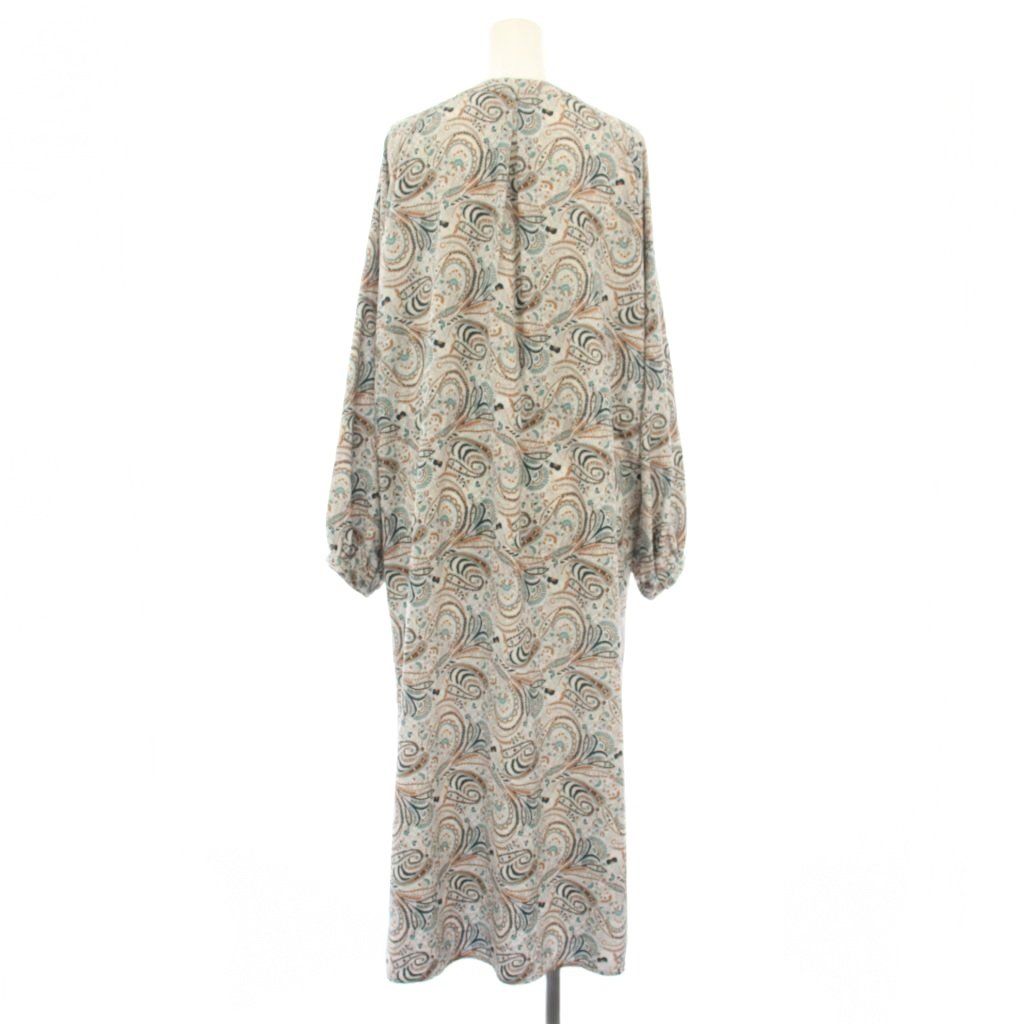 ソージュ SOEJU ペイズリー柄ワンピース ロング 長袖 F グレー