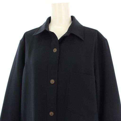 ソージュ SOEJU ソフトオックスシャツワンピース 長袖 ロング M 紺