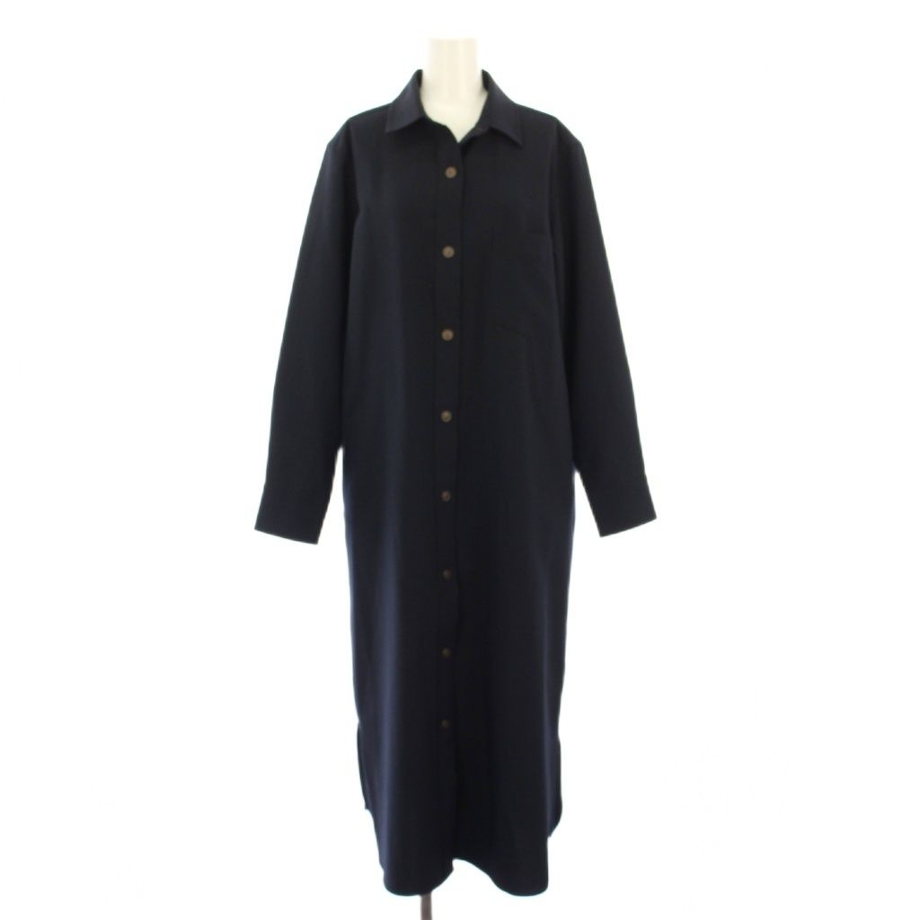 SOEJU ソージュ シャツワンピース ブラック ロング フリーサイズ ソージュ SOEJU ソフトオックスシャツワンピース 長袖 ロング M 紺