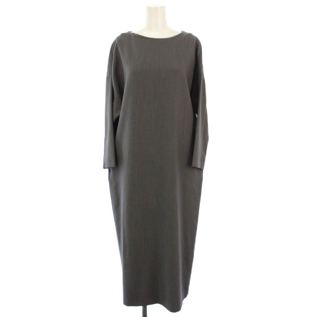 ソージュ SOEJU ウールライク9分袖ワンピース ロング 長袖 M グレー S-00-OP-022 TK