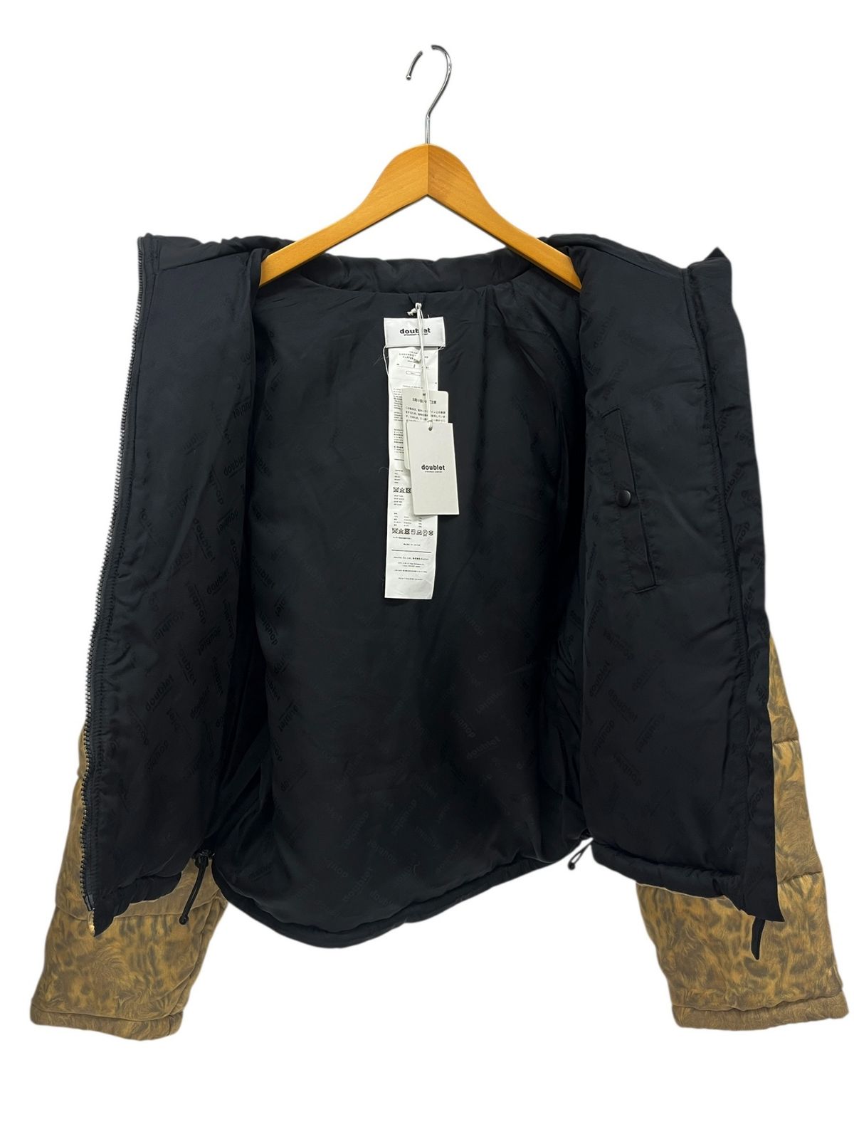doublet (ダブレット) ORGANDIE WRAPPED PUFFER JACKET ヒョウ柄 総柄 