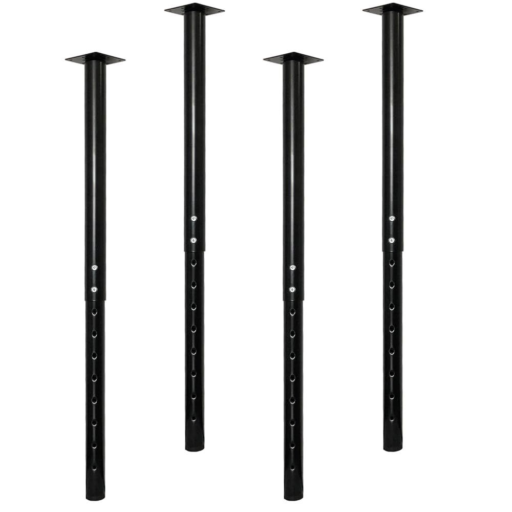 QLLY 伸縮式テーブル脚 丸いアイアンパイプ 高さ調整 直径5 cm 丈夫で高耐久耐荷重高 DIY家具脚 椅子レッグ 置き換え足 4本セット 60 100 ブラック 黒
