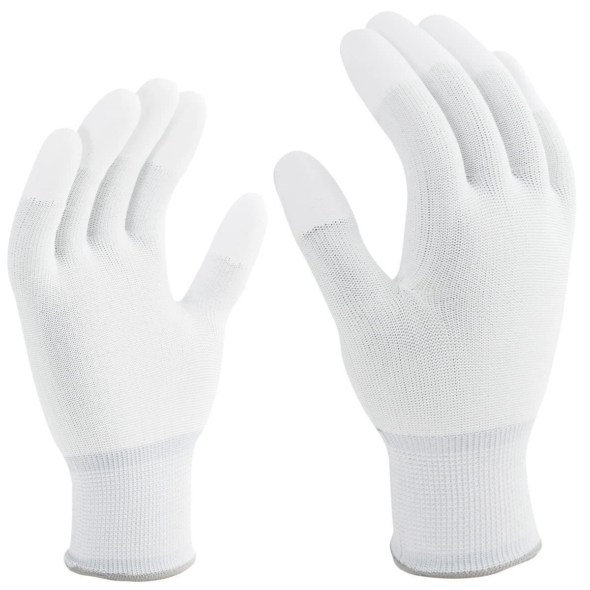 エース 100双 10双×10 作業手袋 ウレタン指先コーティング手袋 Lサイズ 13ゲージ No.1861 ホワイト