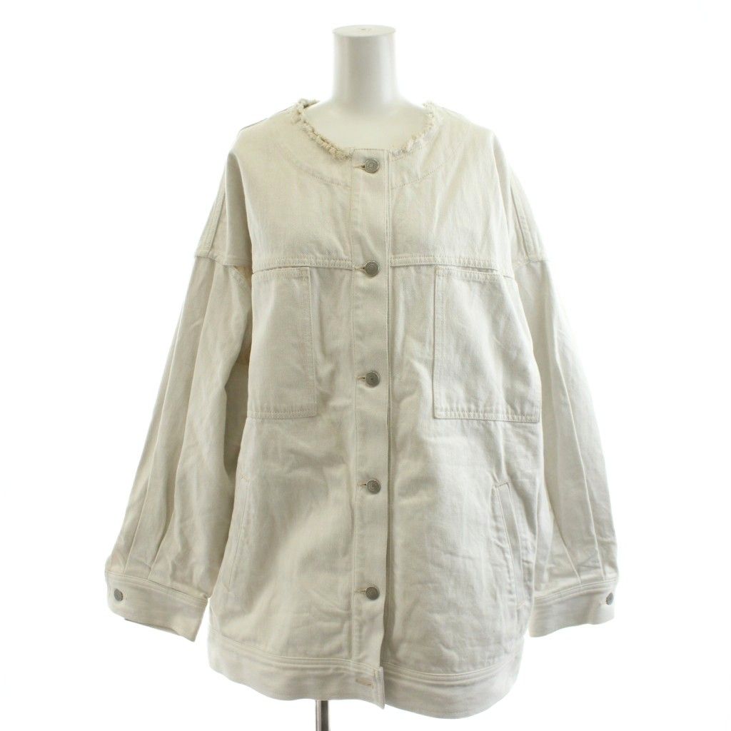 パブリックトウキョウ PUBLIC TOKYO デニムジャケット ジージャン Gジャン ノー F 白 ホワイト AN 24