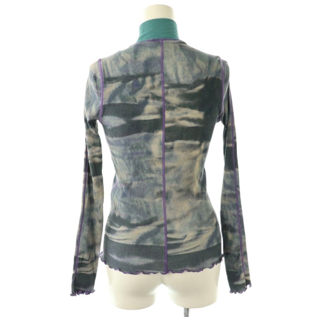 ディーゼル DIESEL ニット カットソー 長袖 総柄 ハイネック コットン