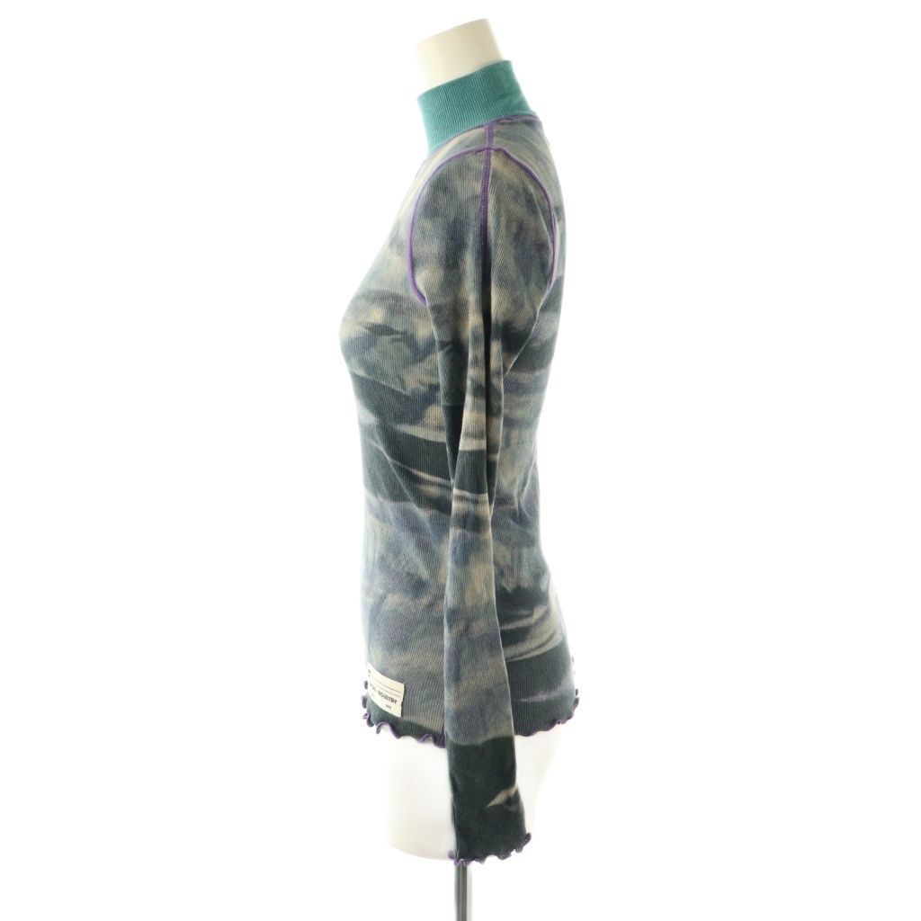 ディーゼル DIESEL ニット カットソー 長袖 総柄 ハイネック コットン