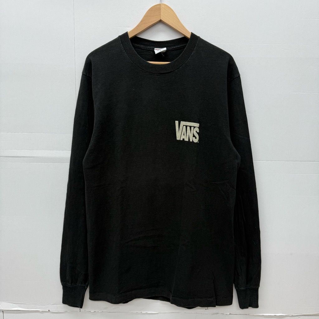 80s VANS L/S T-Shirt made in USA サイズL ブラック 80年代
