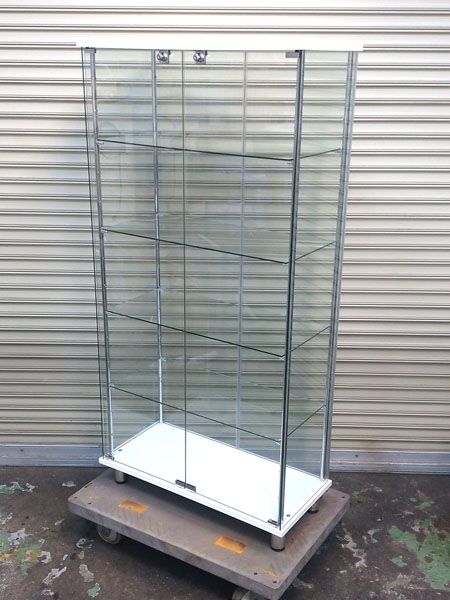 地球家具 訳アリ 引取 ガラス ーケース JONY ワイド ハイタイプ 背面ガラス W 80×H 160 cm 114565