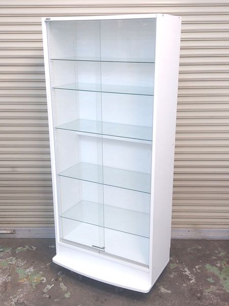 JAJAN 訳アリ 引取 ラック ワイド ハイタイプ 引き戸 W 83×H 180 cm ホワイト フィギュアラック 114566