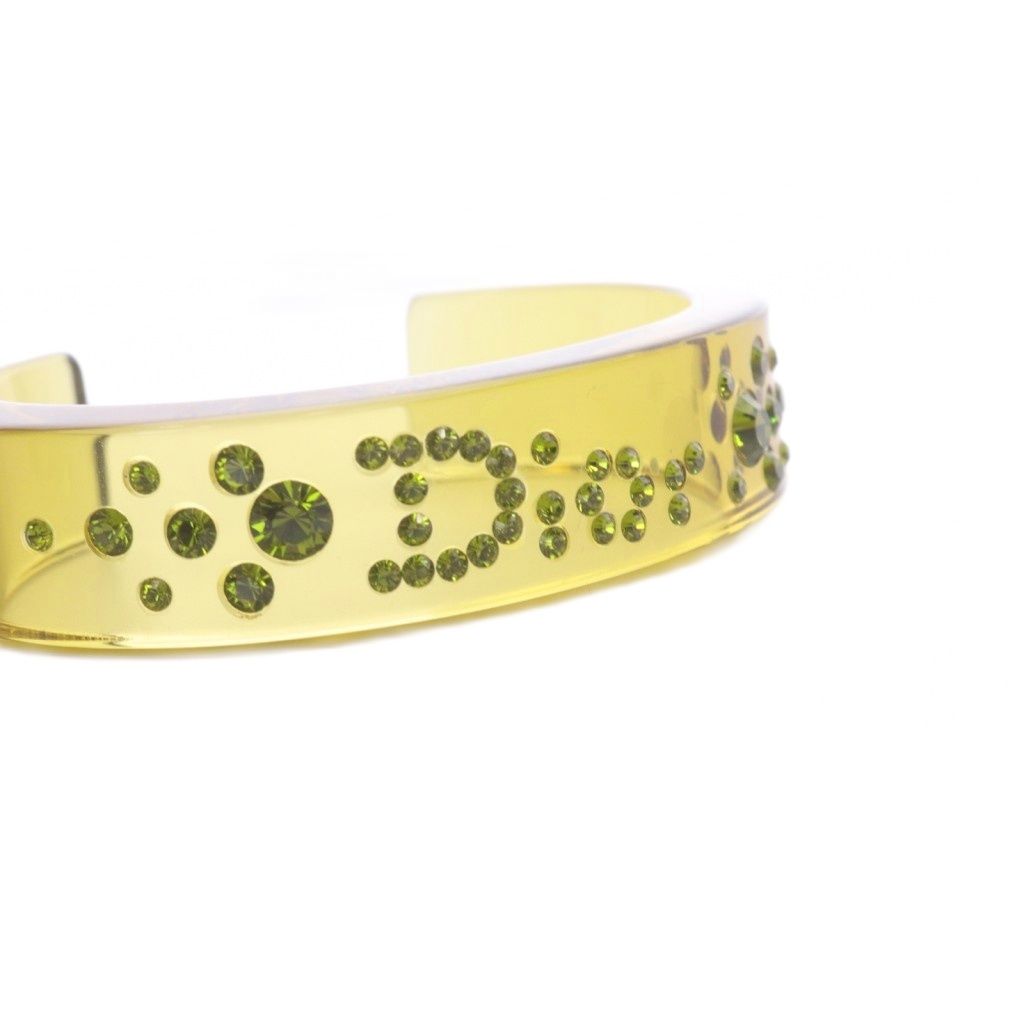 Christian Dior ラインストーン バングル ロゴ プラスチック クリスチャンディオール Christian Dior ラインストーン バングル ロゴ