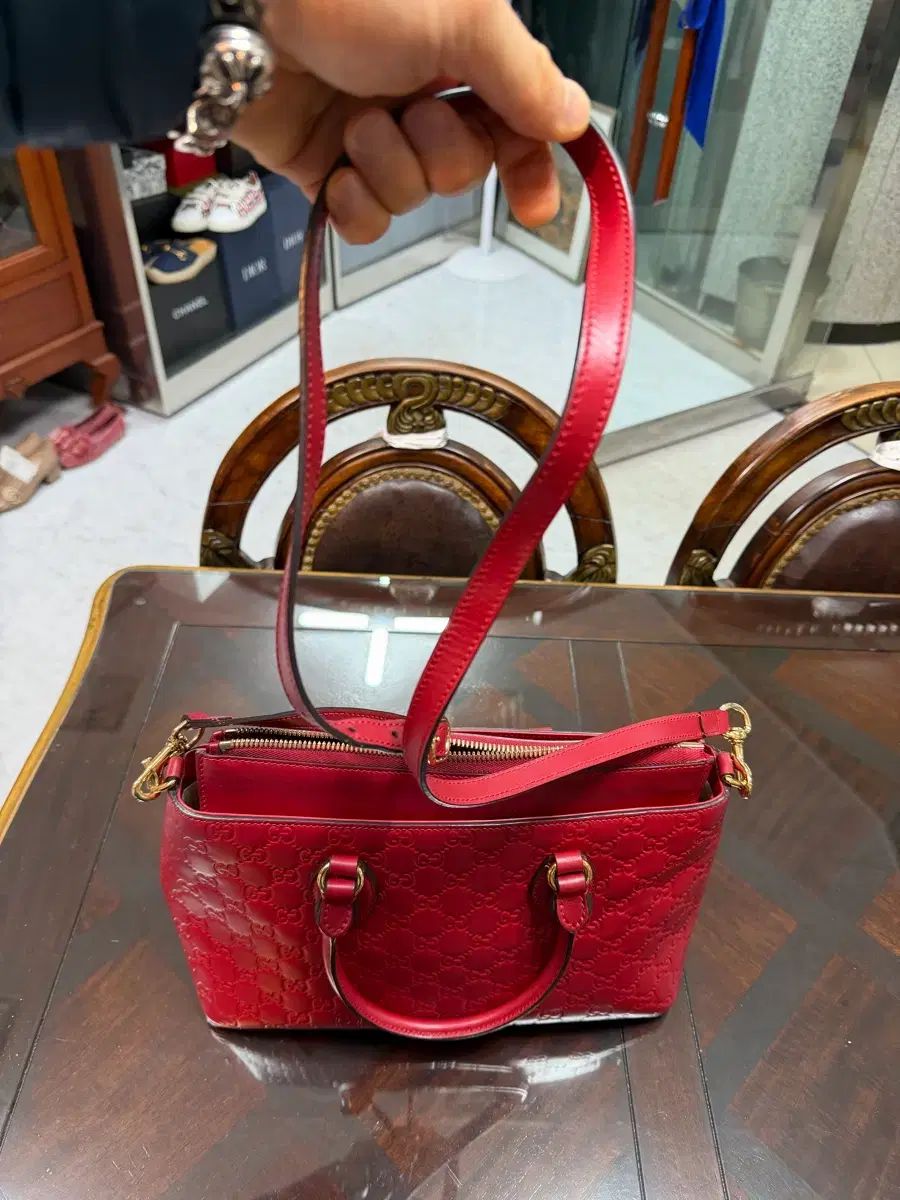 グッチ マイクロシマ Supreme GGロゴ バッグ レッド