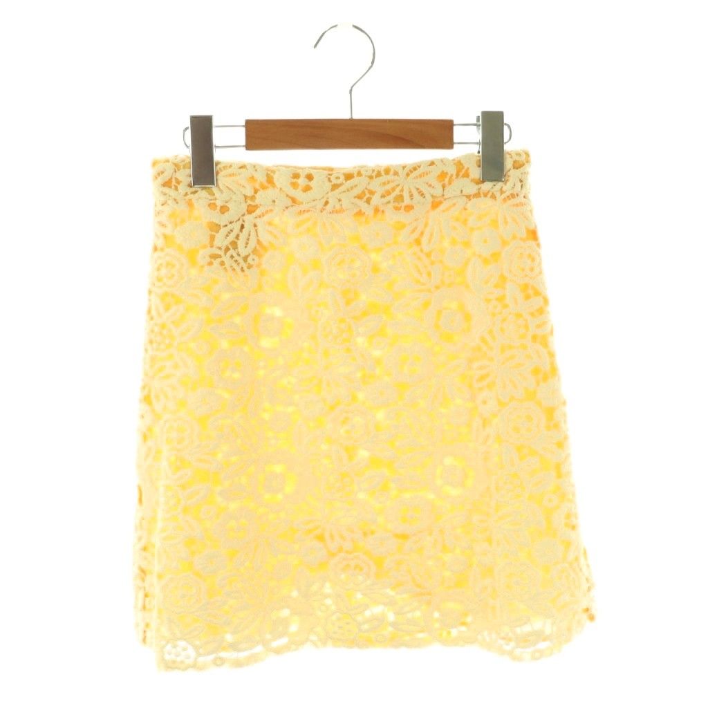 ミュウミュウ miumiu フラワー刺繍スカート 台形スカート ミニ 38